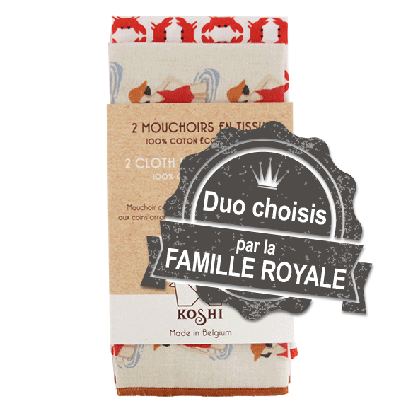 Mouchoirs  koshi choisis par famille royale pour le royal tote bag